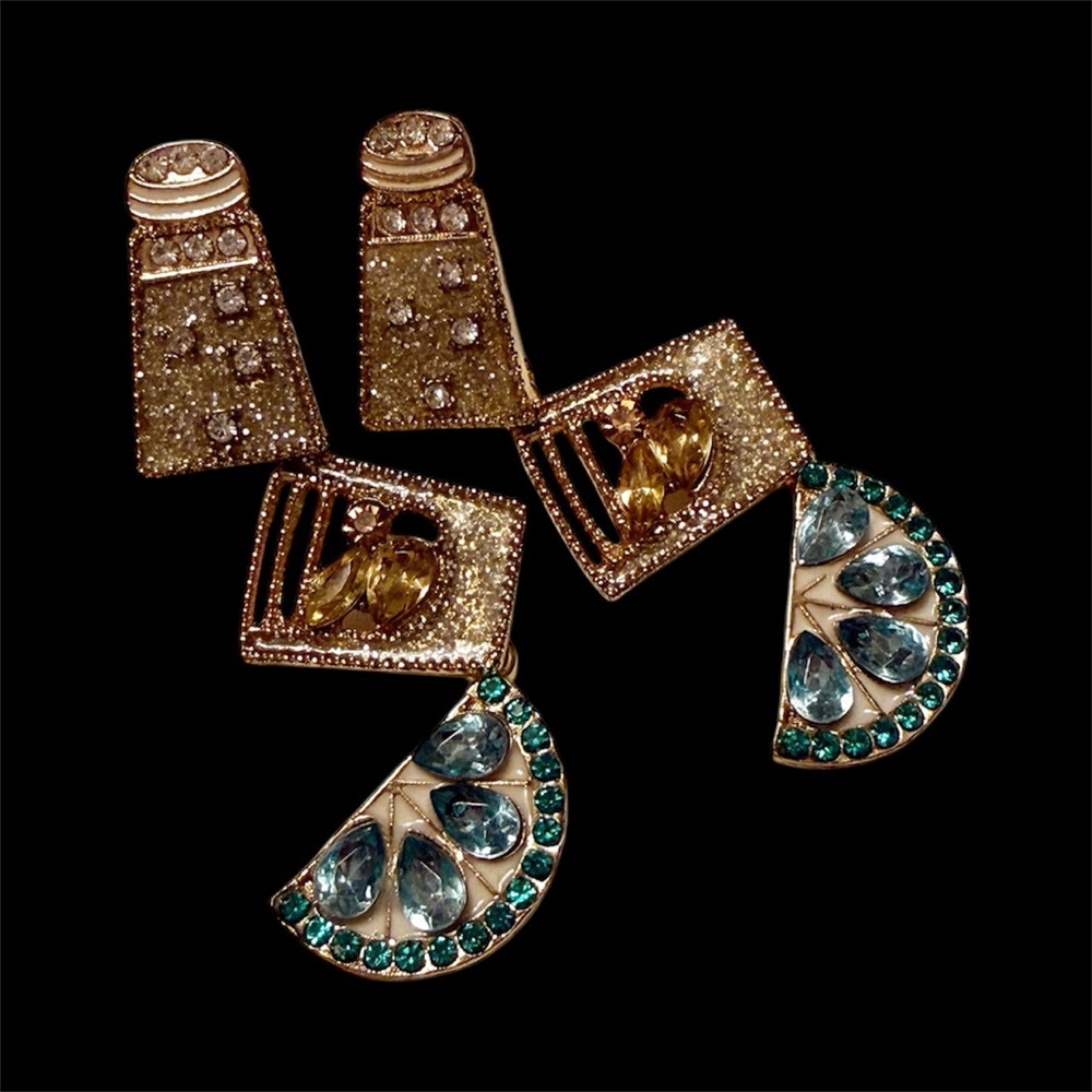 Margarita Gold and Green Statement Earrings!